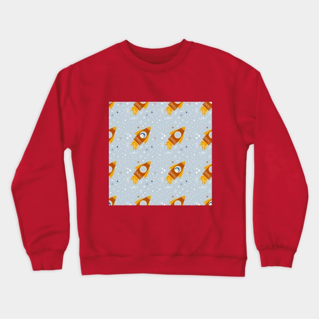 Cute seamless pattern with rockets and stars Crewneck Sweatshirt by DanielK